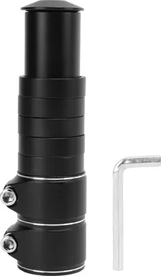 Immagine prodotto di Prolunga stelo forcella bicicletta Lega di alluminio Facile installazione Riser manubrio bicicletta per Mountain Road BikesNero