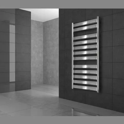 Productafbeelding van ECD Duitsland, designradiator voor de badkamer, model Tharr, 500x950 mm, chroom, designradiator, paneelradiator, platte radiator, radiator, handdoekradiator zonder verwarmingselement