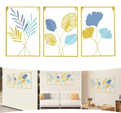Immagine prodotto di Set di 3 decorazioni da parete in metallo colorato