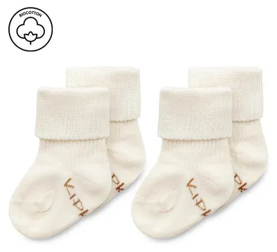 Productafbeelding van Kipkep Blijf Baby Sokjes Newborn/ Prematuur Offwhite/wit (1 paar)