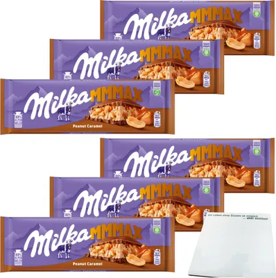 Produktbild von Milka Tafelschokolade Peanut-Caramel Großtafel 6er Pack (6x276g Tafel) + usy Block