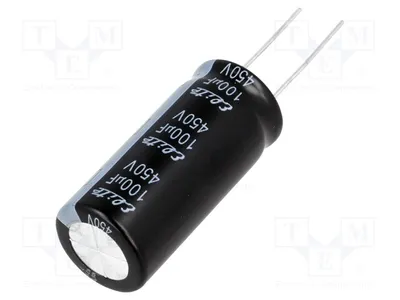 Produktbild von Kondensator: elektrolytisch; THT; 100uF; 450VDC; 18x40mm; ±20% PF2W101MNN1840 Elektrolytische Kondensatoren THT 105°C