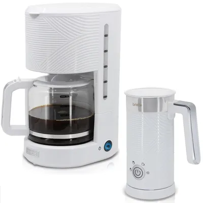 Produktbild von Briebe SKT1188WHT Elegance Set Filterkaffeemaschine für 10 Tassen + Milchaufschäumer Elektrische Weiß