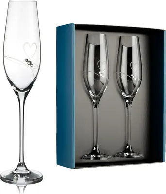 Zdjęcie produktu dla Kieliszek do szampana Element Amore z kamieniami Swarovskiego 210 ml 2 szt