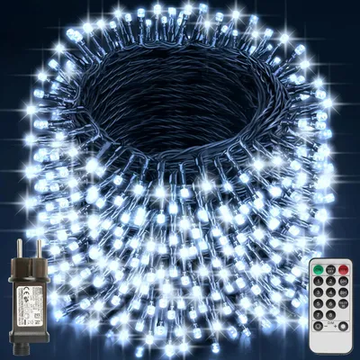 Weihnachtsbeleuchtung 96 m, 800 LEDs, kaltweiß, 8 Modi, Fernbedienung