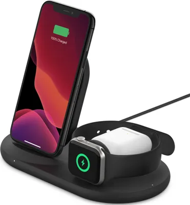 Produktbild von Belkin 3-in-1 wirel. Ladestation für Apple Watch/iPhone, schwarz