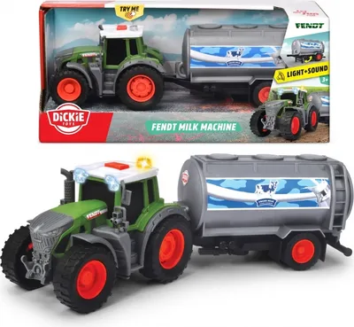 Immagine prodotto di Trattore DICKIE Farm Fendt con rimorchio per il latte 26cm