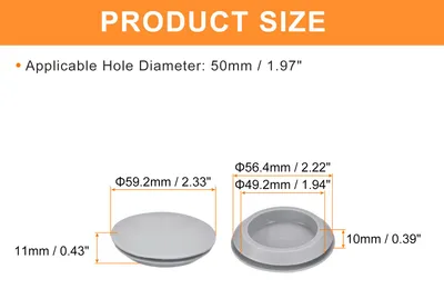 Produktbild von 2 Stš¹ck Silikonstopfen, Runde Gummistopfen mit Schnappverschluss fš¹r 50mm Loch, Lochstopfen wasserdicht fš¹r Metallrohr, M?bel Endkappen, Grau