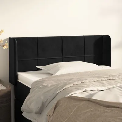 Produktbild von The Living Store Kopfteil mit Ohren Schwarz 83x16x78/88 cm Samt