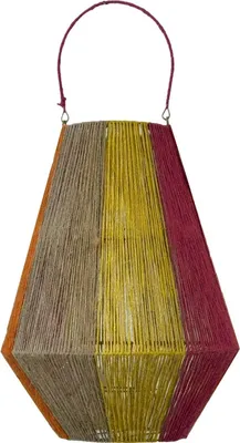 Produktbild von Van der Leeden Laterne BUNT Jute Natur/Gelb/Orange/Fuchsia L  | Ø 20cm H 50cm
