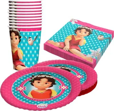 Produktbild von Heidi 40-teiliges Party Set mit 10 Bechern & Tellern 20 Servietten für Geburtstag