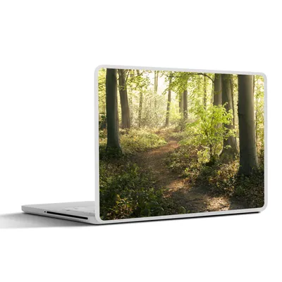 Produktbild von MuchoWow® Laptop Aufkleber Sticker Cover Wald - Bäume - Weg - Sonne - Pflanzen - Laub - Natur 30x21 cm - Sticker für Laptop - Selbstklebend