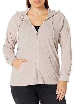Productafbeelding van Calvin Klein dames hoodie met lange mouwen en rits voorzijde, jas