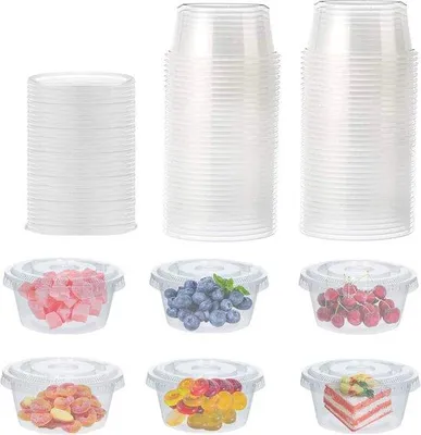 Image de Boîtes en plastique avec couvercle, 150 ml, sans BPA