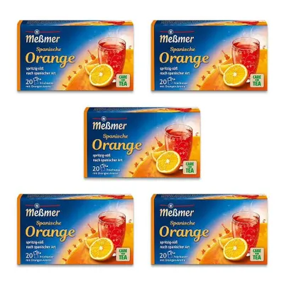 Produktbild von Meßmer Ländertee Spanische Orange | Früchtetee mit Orangen-Aroma | 5x 20 Teebeutel | spritzig-süß