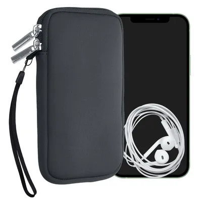Produktbild von kwmobile Handytasche für Smartphones XXL - 7" - Neopren Handy Hülle Blaugrau - Handy Tasche 17,7 x 8,5 cm Innenmaße