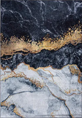 Produktbild von Grau Teppich Mazovia - Glamour, Marmor - Teppich für Wohnzimmer, Schlafzimmer, Büro - Maschinenwaschbar - 160 x 230 cm