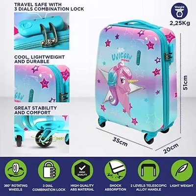 Produktbild von Famanu Trolley Koffer Set, Handgepäck - Kinderkoffer Trolley
