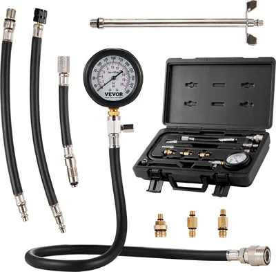 Zdjęcie produktu dla Miernik kompresji VEVOR Tester kompresji Miernik kompresji z manometrem Silnik benzynowy 0-300 PSI i 0-2000 kPa Miernik kompresji z 3-krotnym adapterem