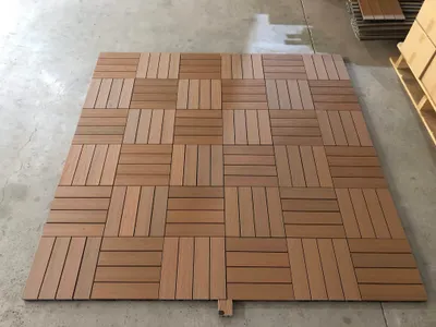 Produktbild von Delano WPC 10er Klickfliesen Terrassenfliesen Balkonfliesen wetterfest – 30x30 cm, 0.9 m2, Braun, Holzoptik
