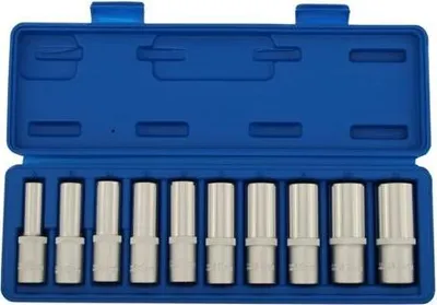 Obrázek produktu pro hlavice nástrčné 1/2", 6ti hran 10 - 24 mm, prodloužené, sada 10 dílů