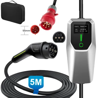 Obrázok produktu pre 5M 11KW 3-fázová 55mm nabíjačka pre elektrické autá Nabíjací kábel pre elektrické autá typu 2 6-16A všeobecne