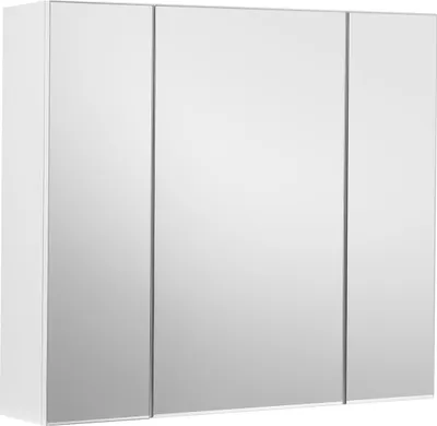 Produktbild von Kúpeľňová nástenná skrinka, skrinka so zrkadlom, trojdverová skrinka, 60 X 15 X 55 cm, s nastaviteľnou policou, moderná