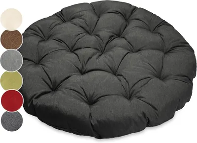 Produktbild von sunnypillow Polster für Papasansessel | rund Durchmesser 120 cm Dicke 15cm | UV - beständig wasserdicht Outdoor/Indoor | Schwarz