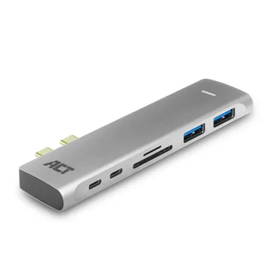 Produktbild von ACT AC7025 USB-C-Thunderbolt™ 3-zu-HDMI-Multiport-Adapter, 4K, USB-Hub, Kartenleser und PD-Durchschleifen