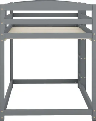 Produktbild von Flieks Etagenbett 90x200cm, Hochbett mit Leiter, Kinderbett mit Rausfallschutz, Massivholzbett Stockbett mit Lattenrost, Spielbett für Kinder, Grau