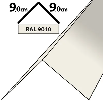 Produktbild von 2m Winkelblech Kantblech Kante Blechwinkel pulverbeschichtetes 0,5mm Zuschnitt 18cm RAL-9010 Weiß