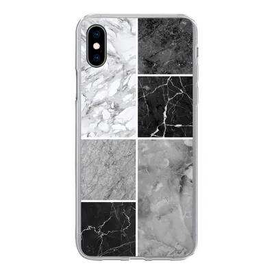 Produktbild von MuchoWow® Handyhülle Schutzhülle Hülle für iPhone Xs Marmor - Schwarz - Weiß Silikon Softcase Handy Hülle - Handytasche