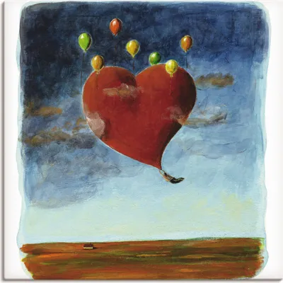 Produktbild von ARTland Leinwandbild Fliegendes Herz Größe: 50x50 cm