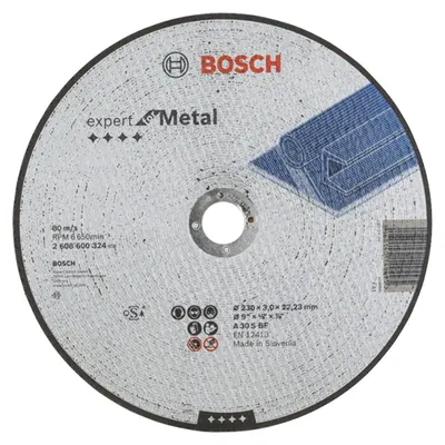 Image de Disque EXPERT à tronçonner BOSCH à moyeu plat Spécial métaux 230X3.0 MM - 2608600324