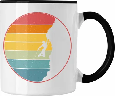 Produktbild von Trendation - Klettern Bergsteigen Geschenk Tasse Boulder Geschenkidee Berge (Schwarz)