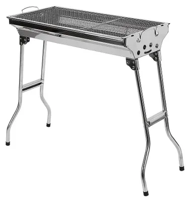 Produktbild von Holzkohlegrill - BBQ-Grill - Tragbar - Klappbar - Stahl - Leicht zu reinigen - Für 5+ Personen - Camping & Picknick - Silber