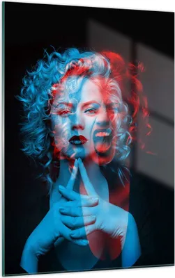 Produktbild von Bilder auf glas - Einteilig - Schwarz Frau Emotionen - 50x70cm - Glasbilder - Wandbilder - Bilder - zum Aufhängen bereit - Wanddekoration aus Glas - Glas Bilder - Wandbild auf Glas - GPA50x70-4472