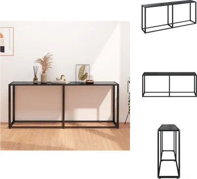 Produktbild von vidaXL Konsolentisch Schwarz 180x35x75,5 cm Hartglas - Beistelltische