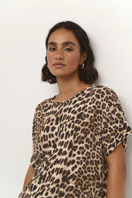 Produktbild von KAFFE Damen Bluse ärmellos KAamber Damen Bluse Kurzarm Print Shirt Rundhals Lock