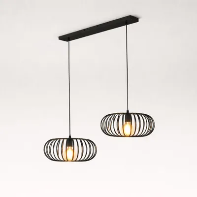 Image de HOFTRONIC - Suspension LED 60W E27 Dimmable Noir 2 spots