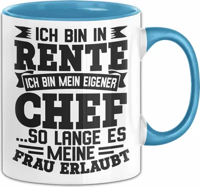 Produktbild von Rente Rentner Tasse Pensionist Großeltern Pension Ruhestand Opa Großvater Großpapa Geschenk Becher (Blau)