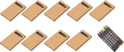 Produktbild von 60 Wachsmalkreiden / 10 Packungen mit 6 verschiedene Malfarben