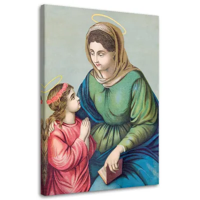 Obrázek produktu pro Fototapeta - Feeby - Plátno - Svatá Anna a Panna Marie v dětství Nástěnná dekorace - Design - Plátno 60x90 Large
