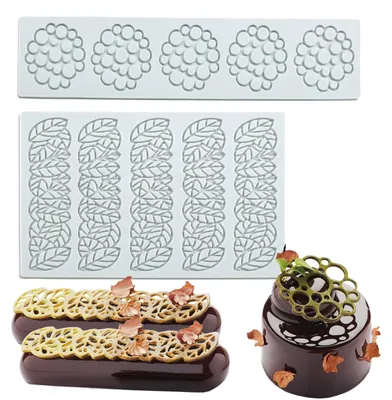 2er Set Silikon-Kuchenformen, Spitzenmuster, 2 Designs