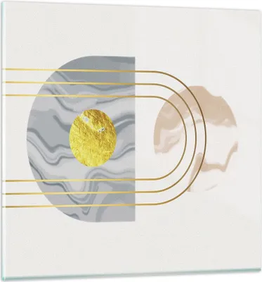 Produktbild von Bilder auf glas - Einteilig - Modern Gold abstrakt - 50x50cm - Glasbilder - Wandbilder - Bilder - zum Aufhängen bereit - Wanddekoration aus Glas - Glas Bilder - Wandbild auf Glas - GAC50x50-4574