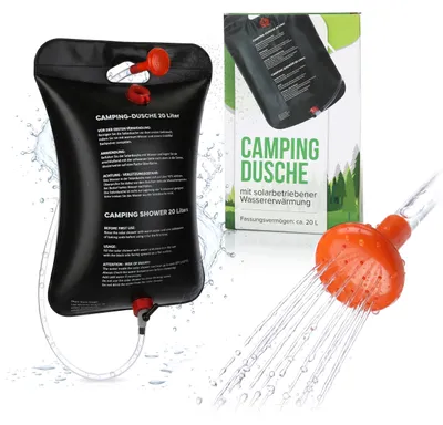 Produktbild von Campingdusche 20 Liter, mit Duschkopf und Schlauch, für Garten und Camping