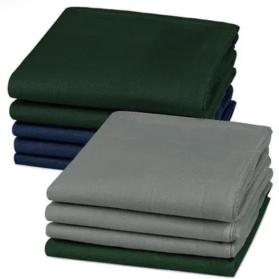 Productafbeelding van Ibenzoa® Set met 9 luxe katoenen zakdoeken, 40x40 cm – set van 9 stuks, klassiek gestreept, 2 designs en 3 kleuren, wasbaar tot 60°C, herbruikbaar, zakdoek voor heren en dames, cadeau-idee