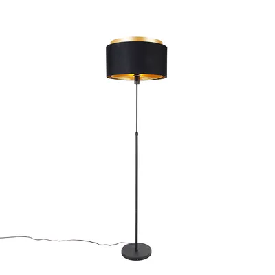 Produktbild von Moderne Stehlampe Schwarz mit Goldenem Duo Schirm Parte