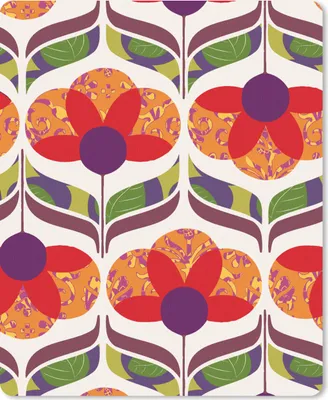 Produktbild von MuchoWow® Mauspad Mousepad Retro - Flower Power - Vintage - Farben 30x40 cm - Mousepads - Maus Mat - Pad - Mausunterlage - Mausmatten