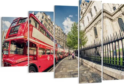 Produktbild von Bild auf Leinwand - Leinwandbild - Architektur London Stadt - 150x100cm - Wand Bild - Wanddeko - Leinwanddruck - Bilder - Kunstdruck - Wanddekoration - Leinwand bilder - Wandkunst - EG150x100-2405